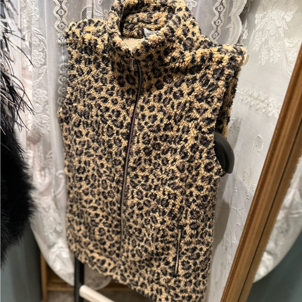 Calvin Klein Animal Print Fleece Vest